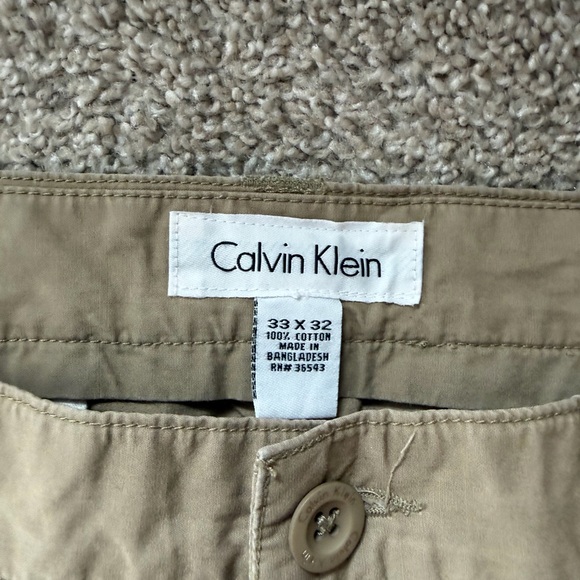 Calvin Klein Men’s Cargo Utility Pants 33x32 Khaki Cotton No Flaws - Picture 3 of 10